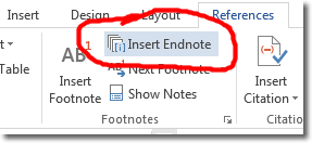 2016 word for mac insert a footnote